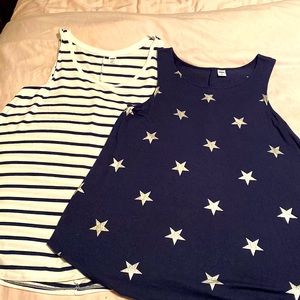 Stars and strips set of two Old Navy Swing Tanks